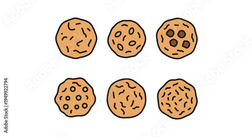 Oat Cookie Line art vector dynamic creative abstract illustration
