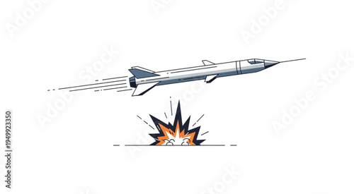 Vintage Missile Launch Illustration - A Blast from the Past.