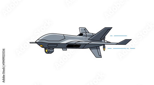 Illustration of a modern military drone in flight.