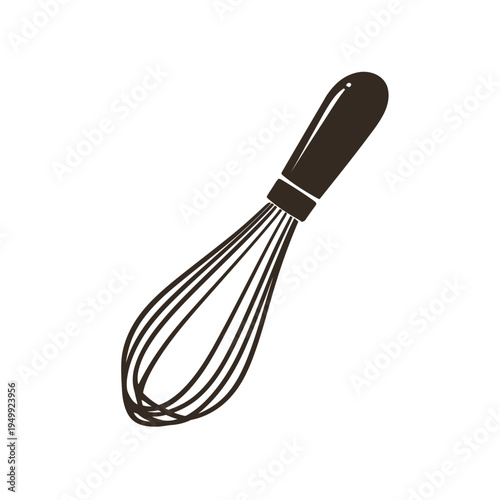 Simple illustration of a whisk isolated on a white background for cooking.