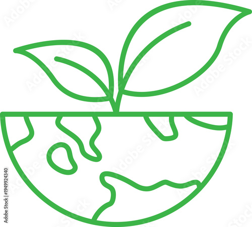 Earth with Leaf Logo