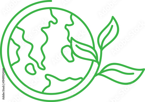 Earth with Leaf Logo