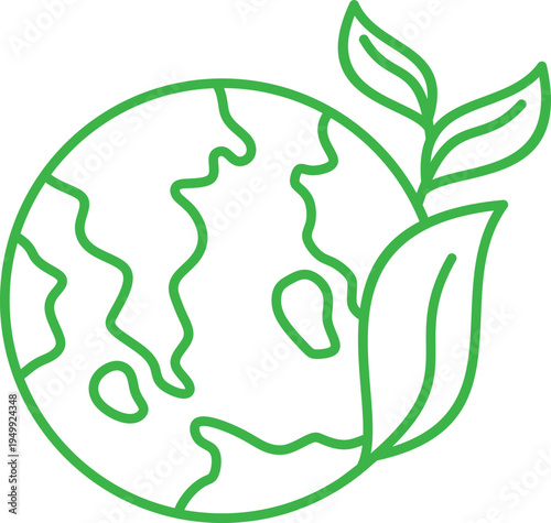 Earth with Leaf Logo