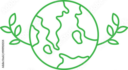 Earth with Leaf Logo