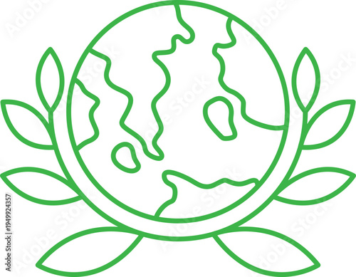 Earth with Leaf Logo