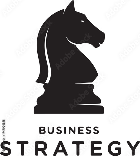 Black chess knight piece closeup profile.