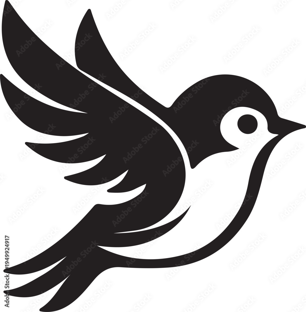 Obraz premium Stylized Flying Bird Illustration