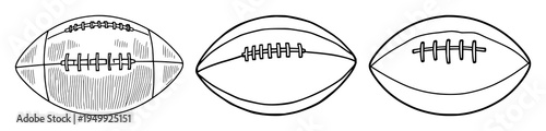 Football set with oval ball pattern illustration with gradiated colors and dynamic motion featuring sports, competition, victory with American, teams