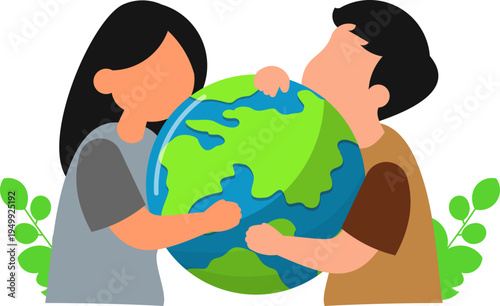 People Hugging Earth Environmental Earth Day