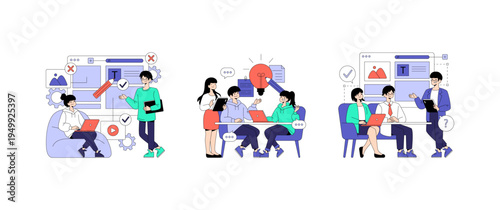 Team Collaboration and Workflow Vector Illustration