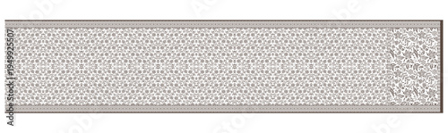Grey and White Geometric Lace Pattern Border