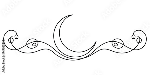 A minimalist line drawing of a young girl wearing headphones and listening to flowing music notes