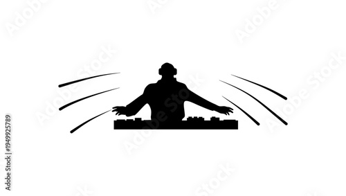 dj concert , black isolated silhouette