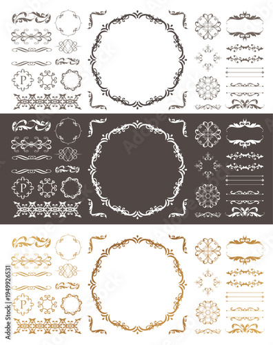 Fashionable frame. Design template. A set of gorgeous foreheads.
