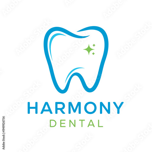 Dental Harmony Logo Tooth Design.