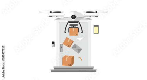 Drone delivers packages through slot.