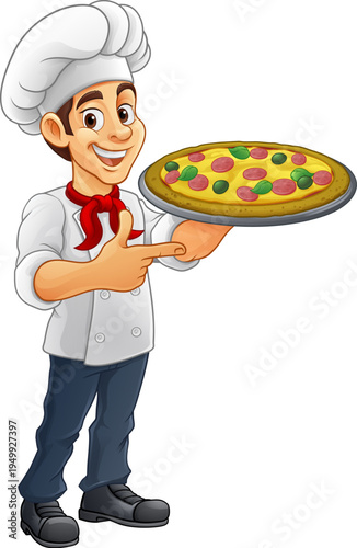 A chef or cook cartoon masc...