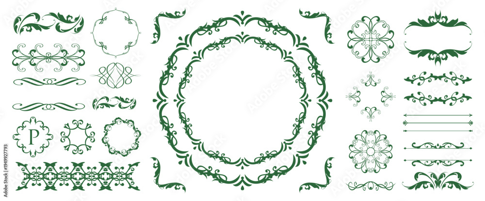Fototapeta premium Fashionable frame. Design template. A set of gorgeous foreheads. 