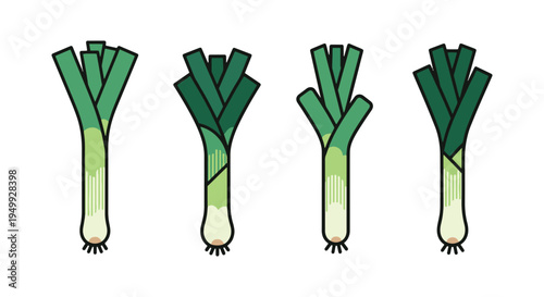 Organic Leek Line art vector clean contemporary abstract style