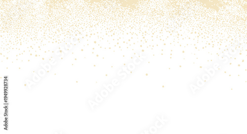Golden particles falling down on white background