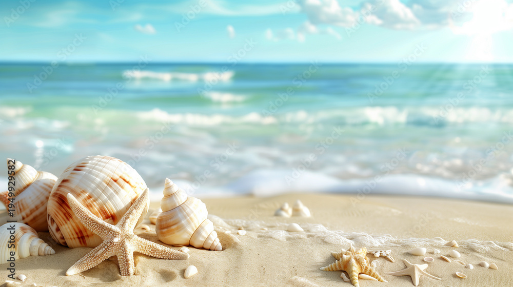 Obraz premium seashells on the beach