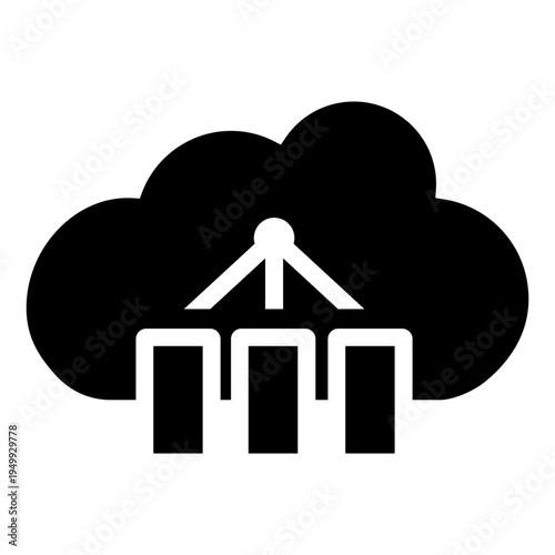 Cloud service vector icon. Cloud storage Illustration sign. Database symbol. Cloud drive logo.
