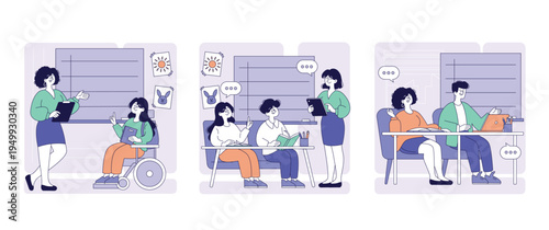 Collaborative Meeting and Discussion Vector Illustration