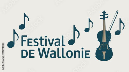 A logo for the Festival de Wallonie featuring a violin and musical notes