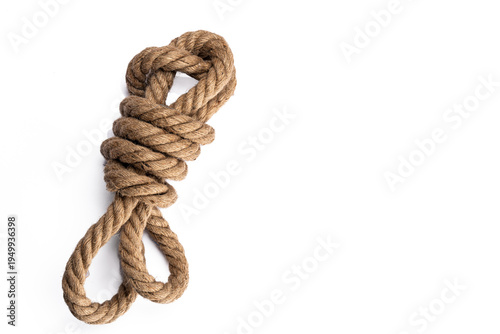 Thick rope on white background