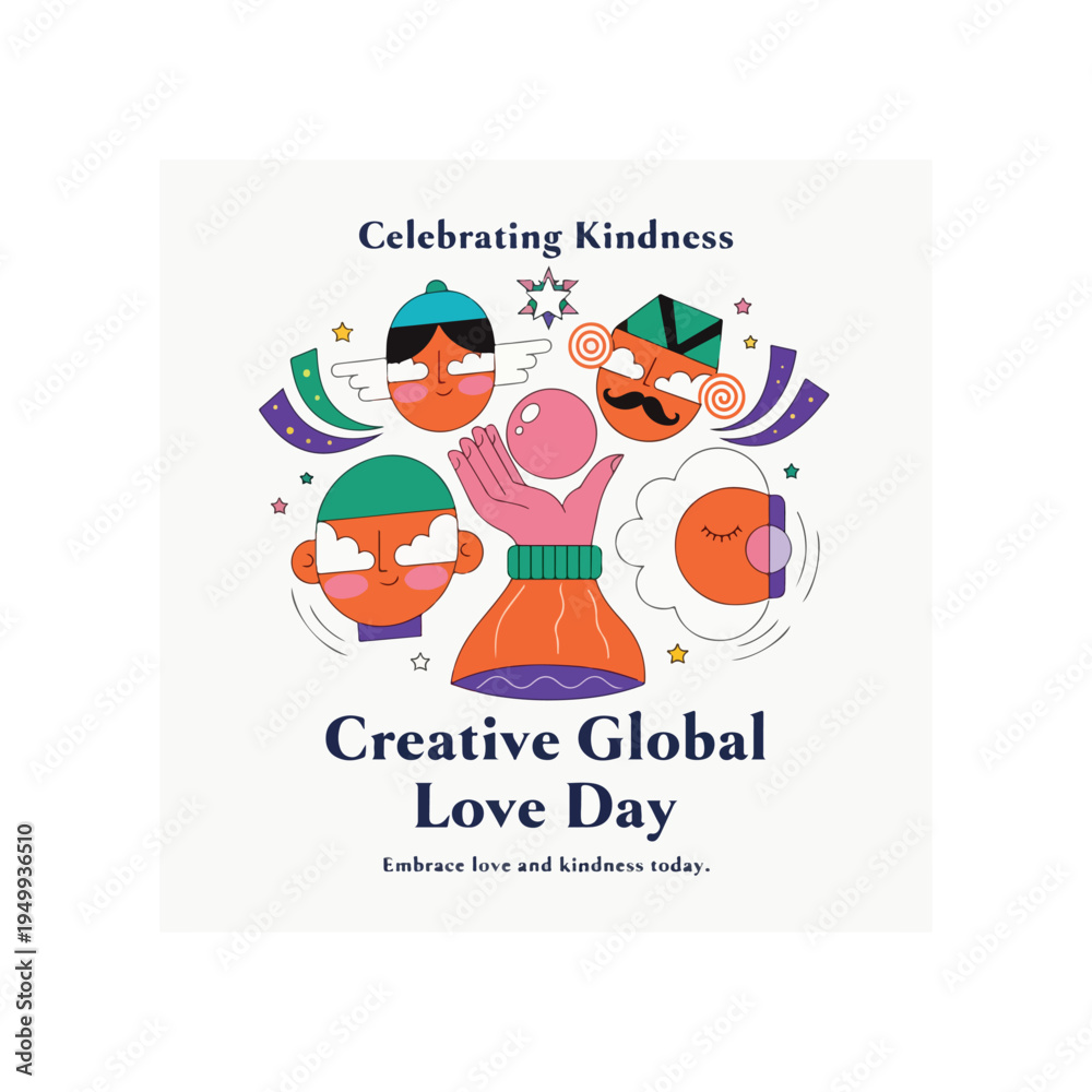Fototapeta premium Global Love Day celebrates unity kindness compassion peace and love among all humanity