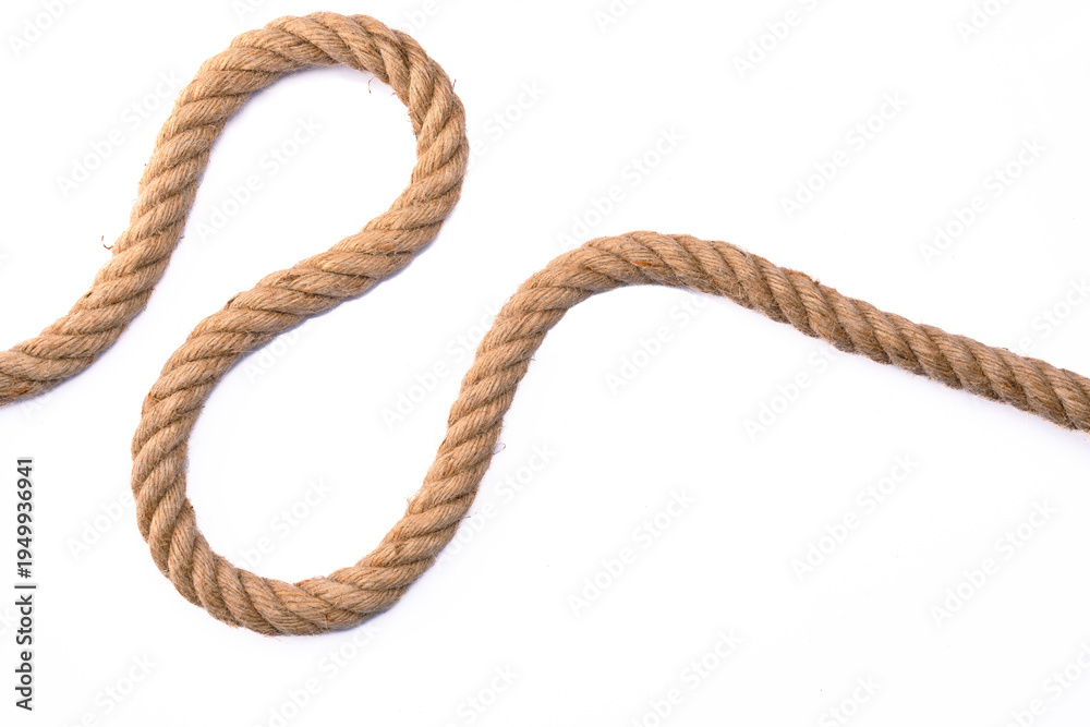 Obraz premium Thick rope on white background