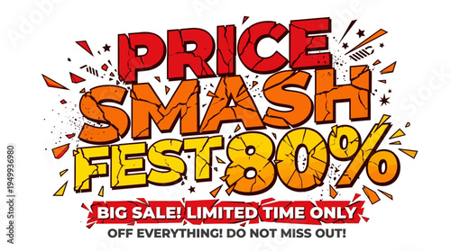 Price Smash Fest 80% Off Sale Banner