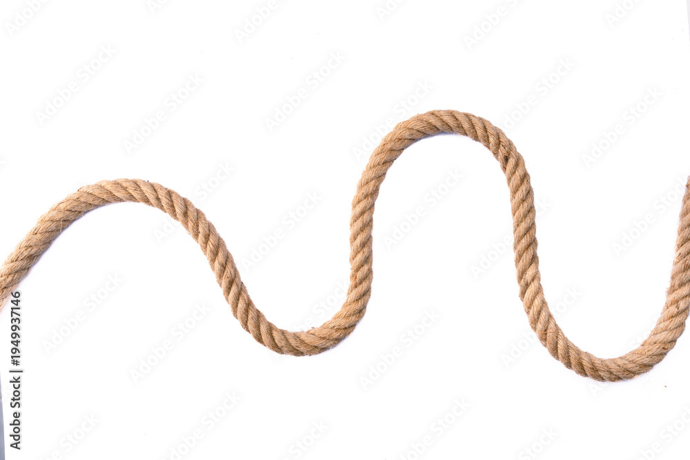 Fototapeta premium Thick rope on white background