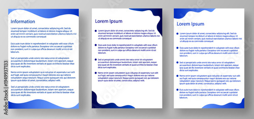 Three A4 letter templates are shown featuring a blank layout designed for text. Each template has a wave design at the top. They can be customized for various document needs