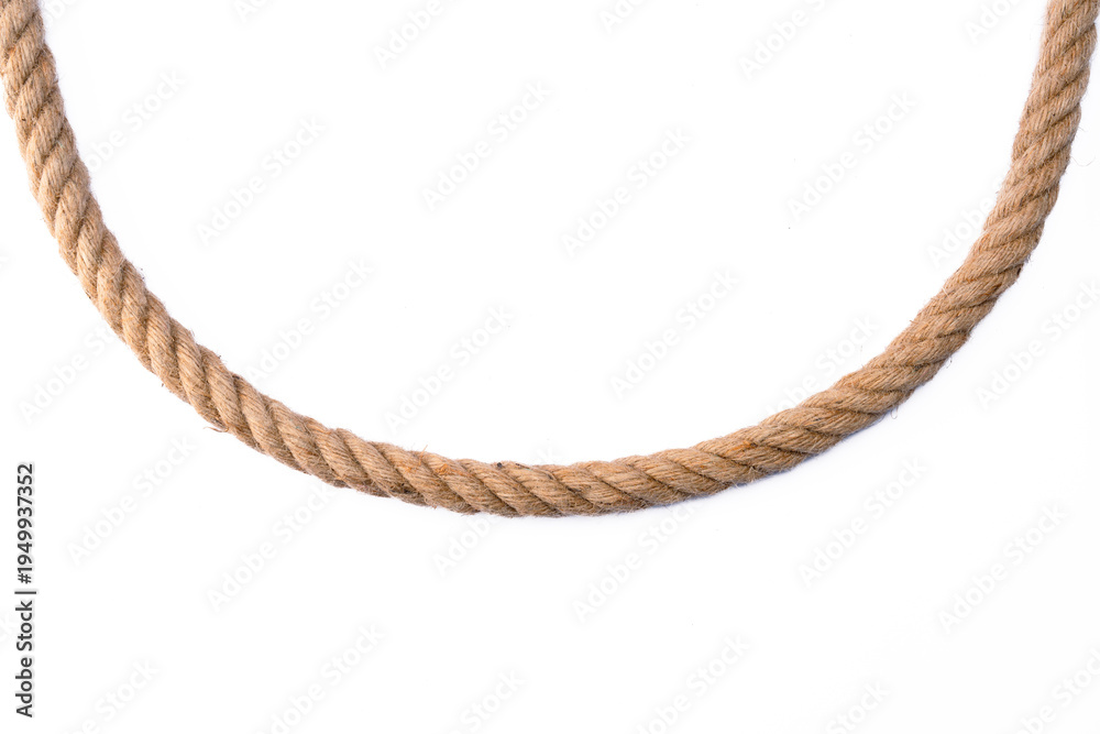 Fototapeta premium Thick rope on white background