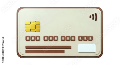 Credit Card with Chip and Contactless Symbol