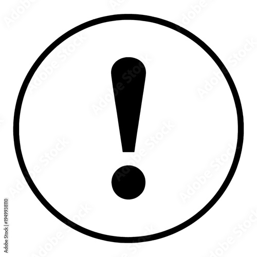 Exclamation Mark In Circle Outline Vector Icon