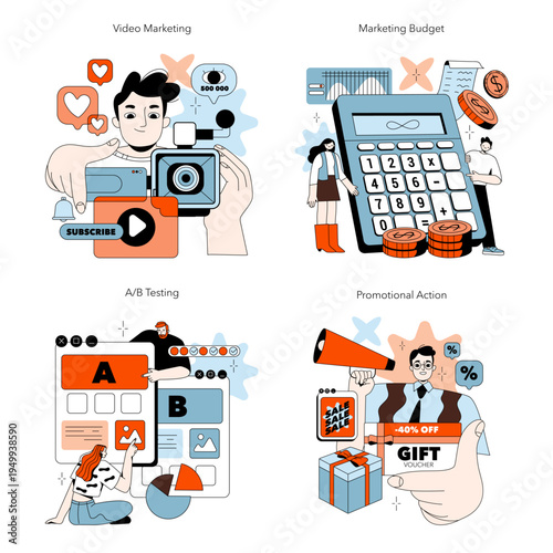 Vector Illustration of Modern Marketing Strategies