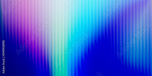 Blue gradient background with ribbed glass effect. Abstract banner template with ripple distortion texture