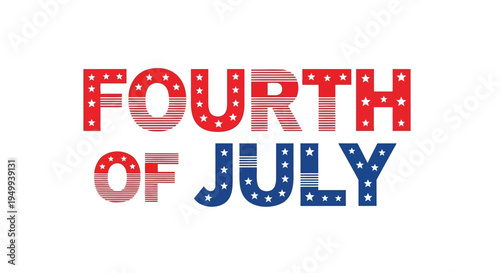 Vector Fourth of July patriotic text banner