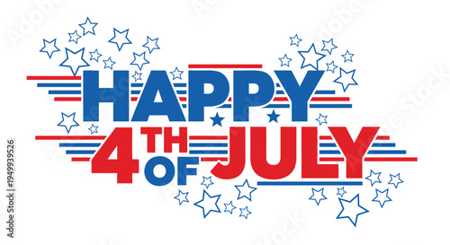 Happy 4th of July greeting vector illustration