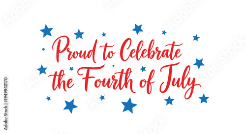Vector illustration for Fourth of July celebration with stars