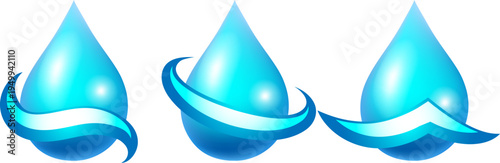 Water blue drop icons
