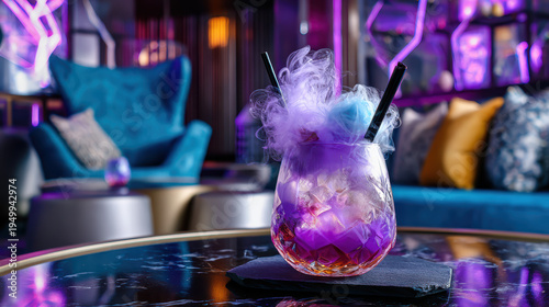 molecular cocktail with edible smoke effect