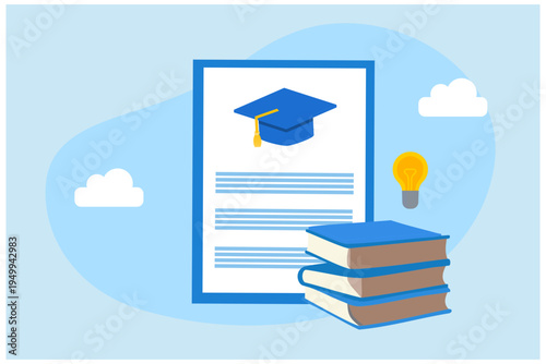 Online education and e-learning. Educational web seminar, internet classes, personal teacher service. Webinar, digital classroom, online teaching vector illustration
