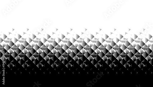 Triangular halftone background. Overlay geometric technology abstract background. Halftone triangles gradient retro pattern. Minimal 80s style dynamic tech geometric pattern.