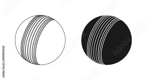 A graphic depiction showcases two cricket balls one light and one dark displaying their signature stitched seams high quality