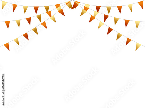 ガーランド三角ひも、曲線、m金9オレンジF1