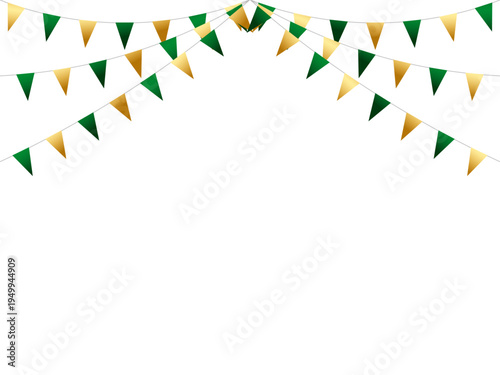 ガーランド三角ひも、曲線、m金17緑F1