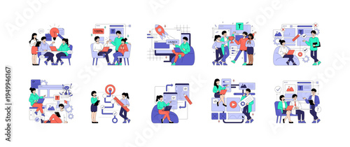 Creative Collaboration and Project Launch Vector Illustration